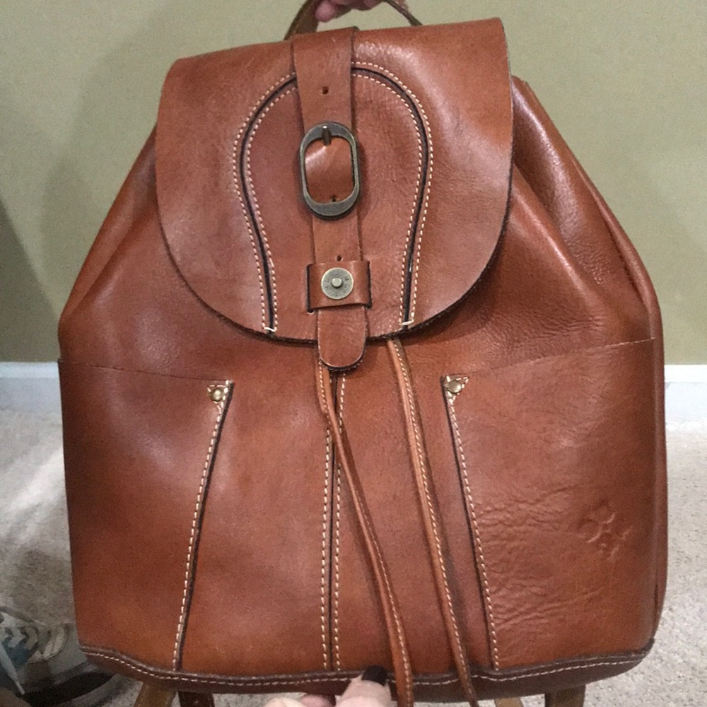 Patricia Nash Cognac Italian Leather Backpack
